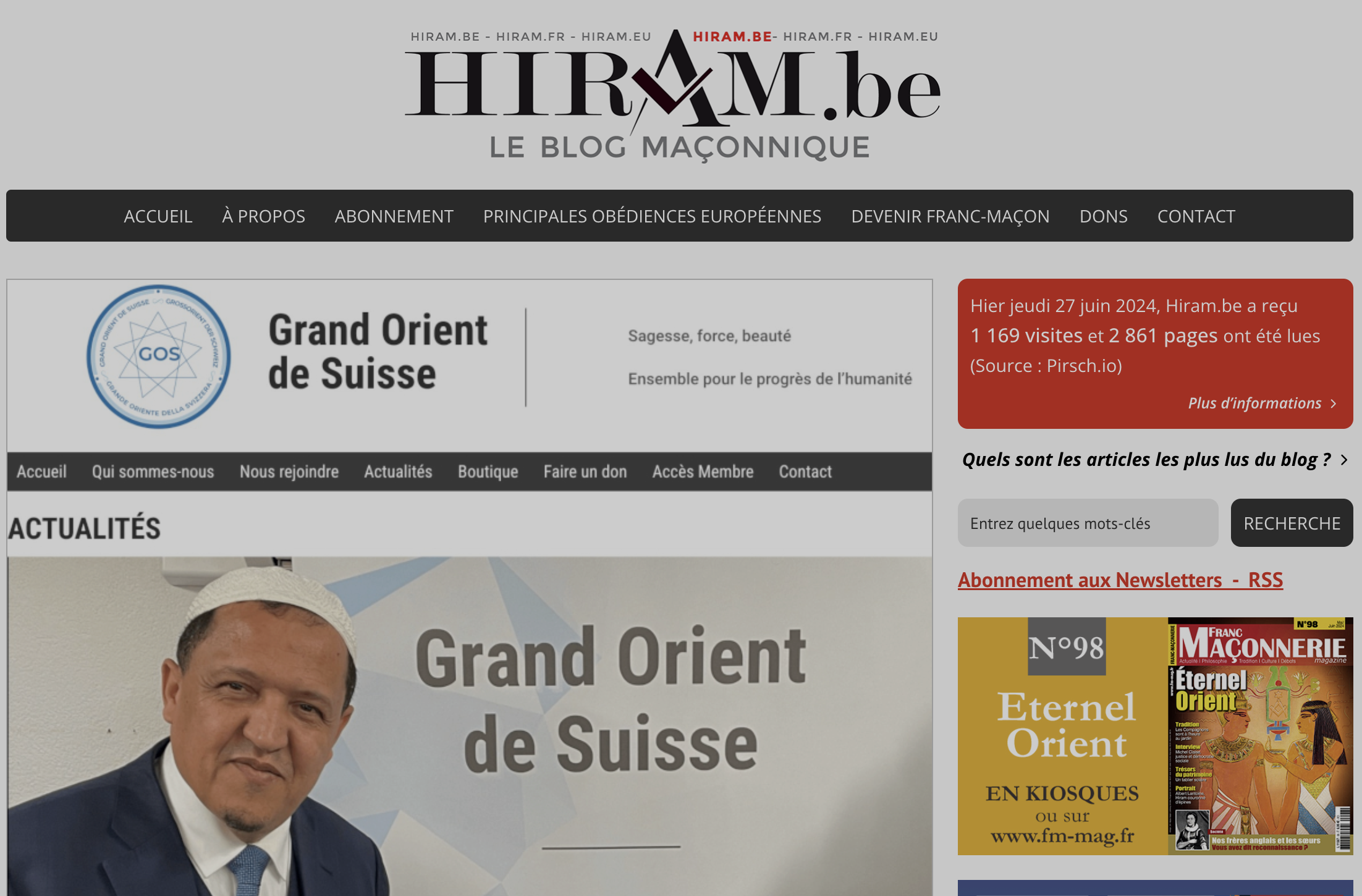 L&rsquo;imam Chalghoumi reçu au Grand Orient de Suisse